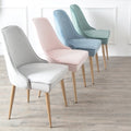 Factory Directly Luxury Design Modern Dining Chair Silla Fabric Pink Velvet With Golden Legs