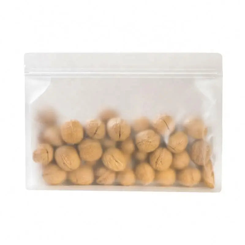 Transparent Flat Bottom Zip Lock Plastic Bag Food Grade Zipper Pouch with Stand up Style Made of PP and PET