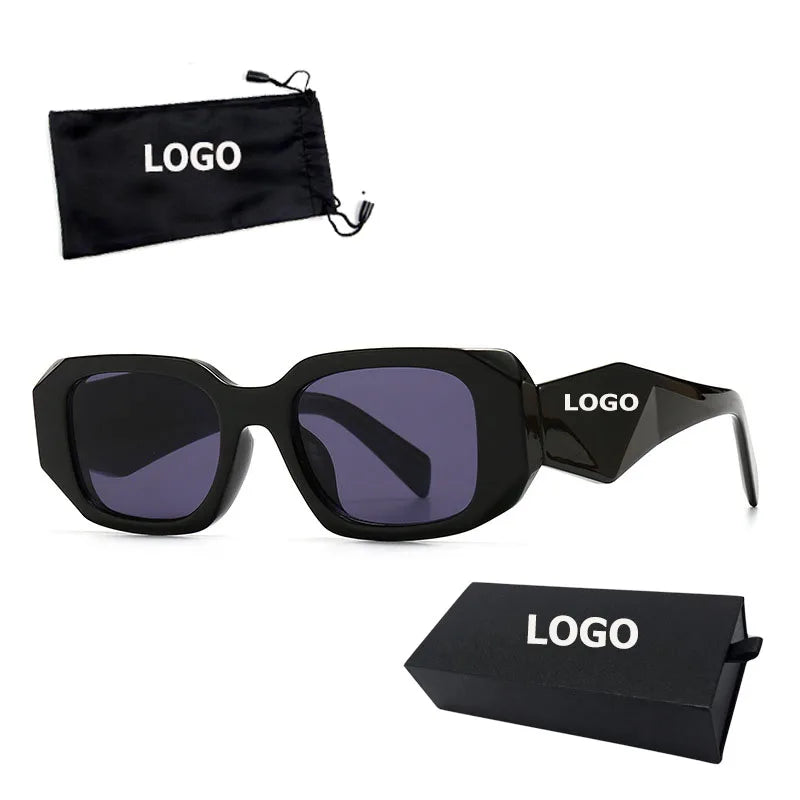 Men Black Y2K Irregular Retro Cat Eye Uv400 Glasses Women Fashion Italy Luxury Custom  logo Designer Sunglasses