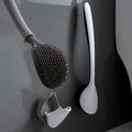 Jesun New Eco-Friendly Wall Mounted Square Toilet Bowl Brush Holder Plastic Handle Silicone Brush Stylish Bathroom Cleaner Caddy