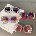 2023 New Fashion Pink Uv400 Eyeglasses With Diamond Retro Luxury Sunglasses Rhinestone Sunglasses for Women