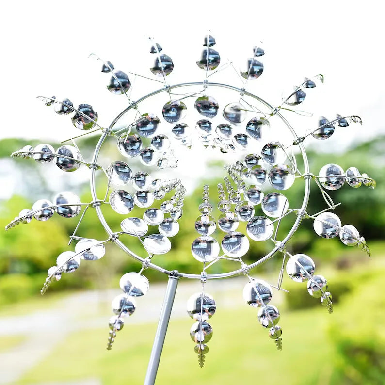 New 3D Dynamic Metal Windmill Iron Wind Trap for Outdoor Garden Lawn Wind Spinner Vane Courtyard Decoration Cross-Border Product