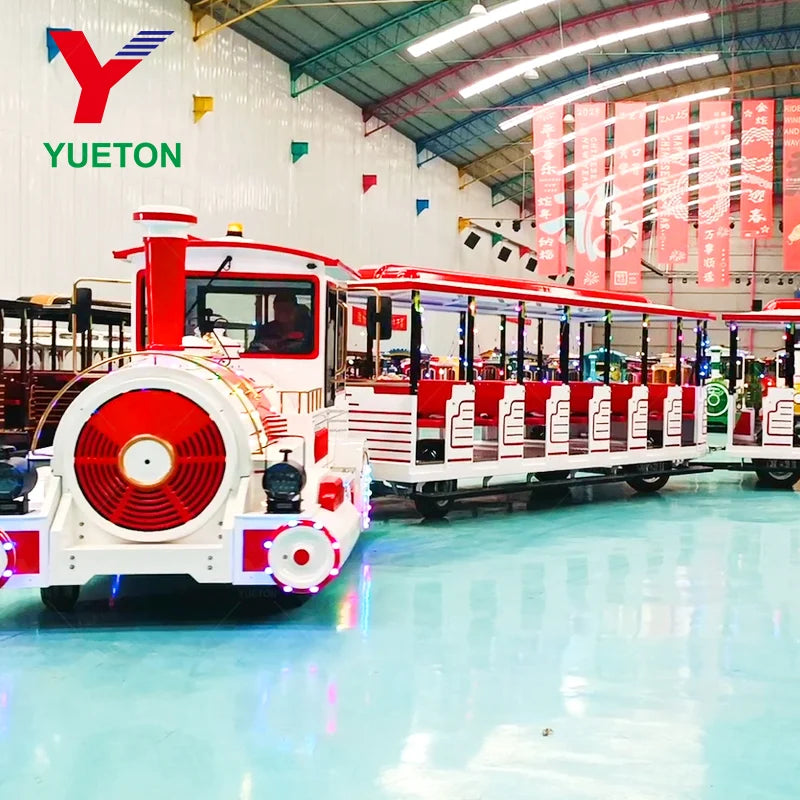 27 42 72 Passengers 1 Locomotive 2 Carriages Diesel/Electric Tourist Trackless Train for Amusement Parks
