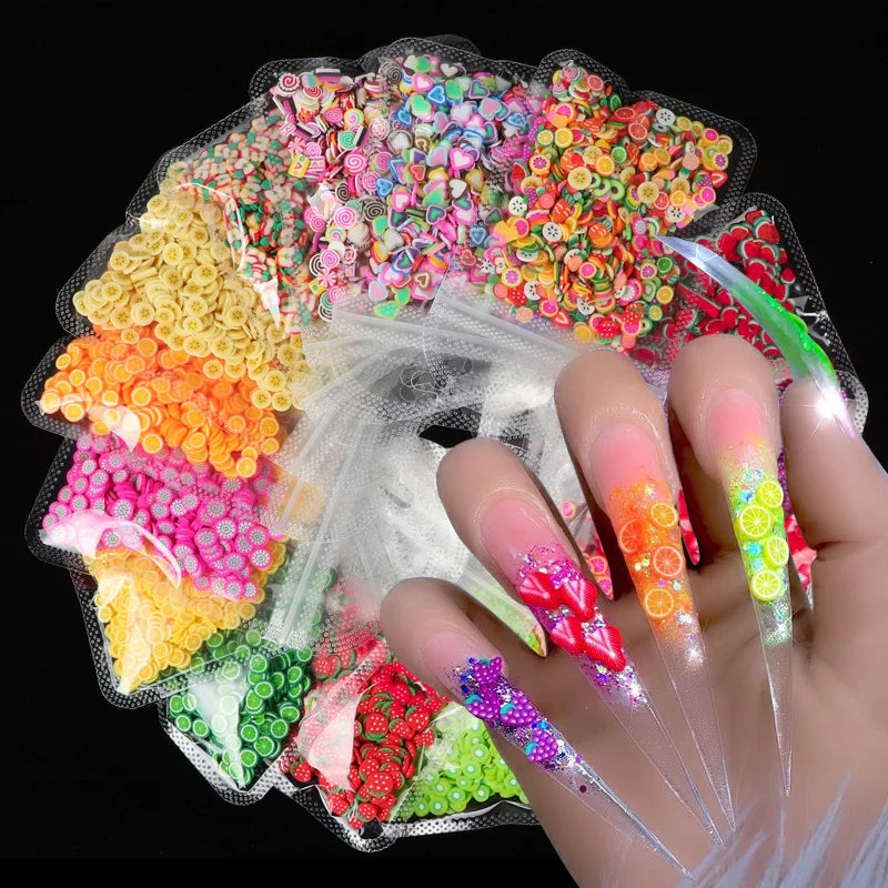 10g Polymer Clay Fruit Slices Nail Art Pieces Wholesale Supplies Sprinkles Jewelry Stone Gem Decorations Design 3d Nail Art