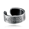OLAN Wholesale Fashion Jewelry Horizon Longitude and Latitude Stainless Steel Ring for Men and Women