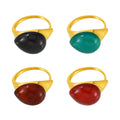 Fashionable Multi-color Droplet Resin Adjustable Stainless Steel Ring with Opening for Women Engagement Anniversary Party