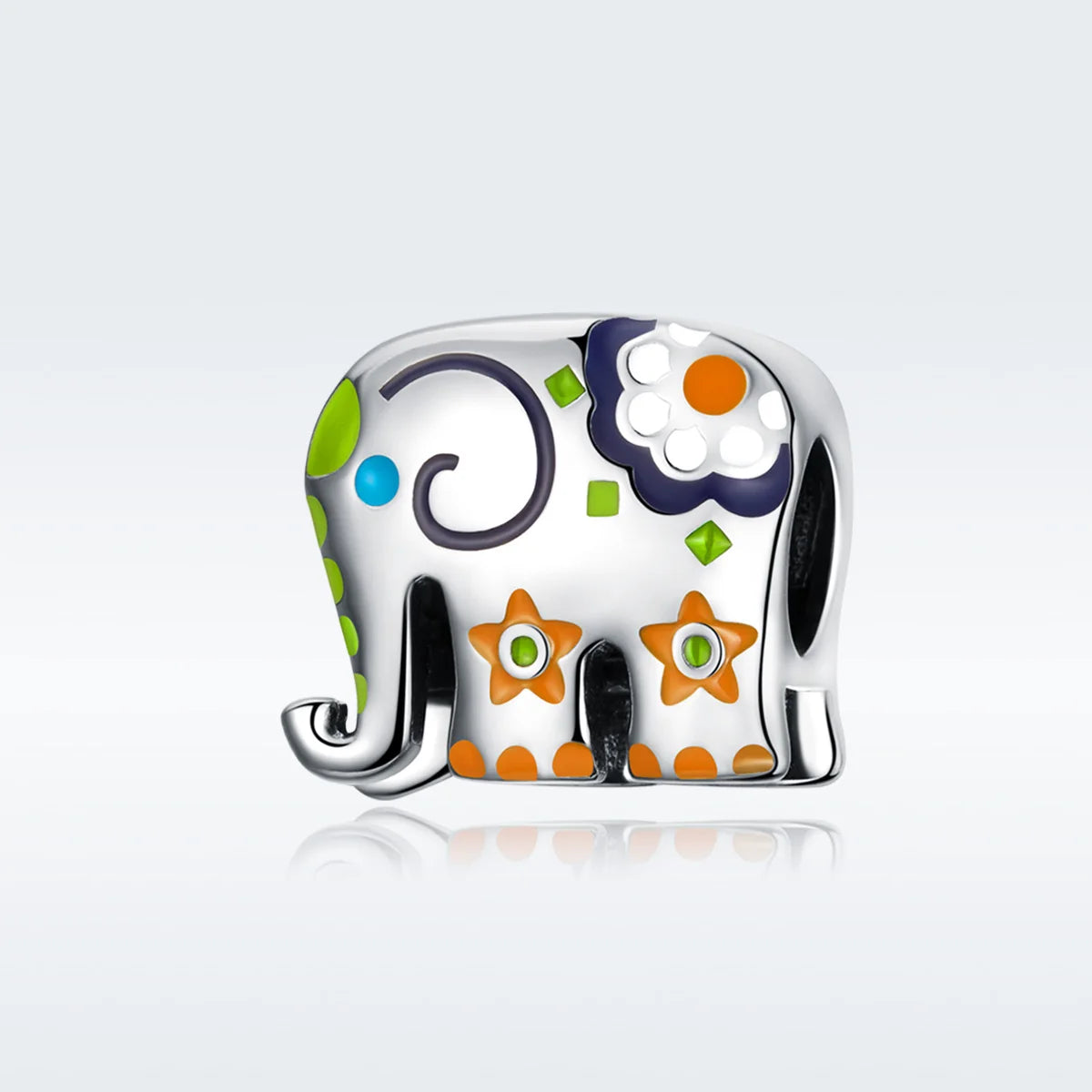 925 Sterling Silver Enamel Thai Elephant Beads Charm Fit Bracelet DIY Women Fashion Jewelry Silver Pendant Accessories BSC095