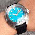 NH35 Diver Watch Steel Automatic Watch Men Blue 42mm Waterproof Wristwatch Orange Hand 120click Bezel Sport Clock