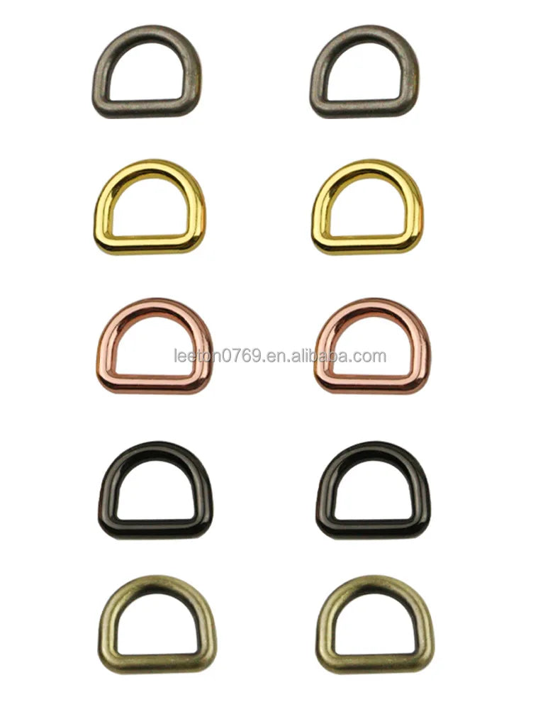 Stock Supply 16 X 12.5 X 3.8mm 10 Colors Zinc Alloy Small Metal D Ring Buckle for Bags