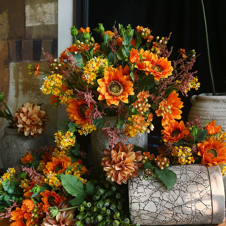 N091 Home Decoration Wedding Supplies Artificial Sunflowers Flowers for Graduation Mother's Day Valentine's Day Other