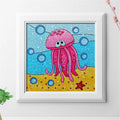 DIY 5D Kids Diamond Painting Kits Cartoon Octopus Starfish Crystal Painting Children DIY Painting Frame Home Wall Decor Gift