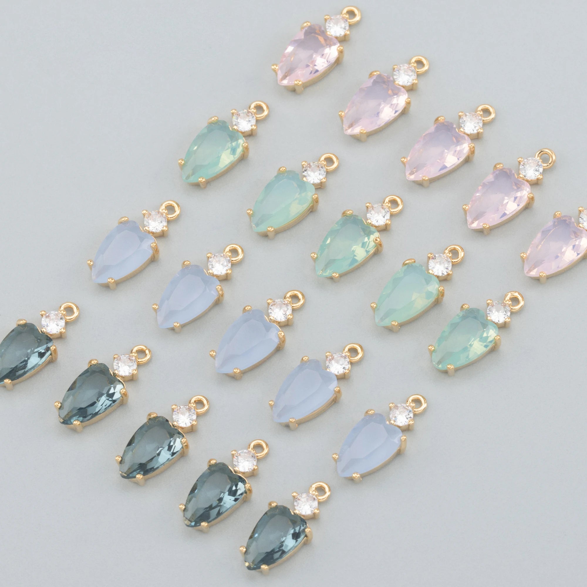 MA97 6pcs/lotJewelry Accessoriesmini Sizenickel Free18k Gold Platedcopperzirconcharmjewelry Making Findingsdiy Pendant