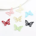 Factory Wholesale Mini Cute Multi Color Butterfly Hollow Pendant DIY Handmade Jewelry Accessories