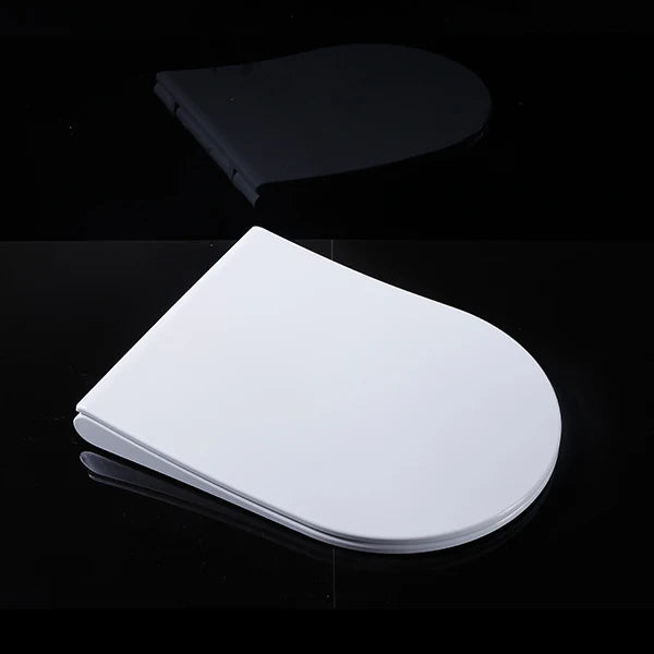 D Shape Soft Close Toilet Seat Cover  Two Push Button Quick Release WC Cover Lid