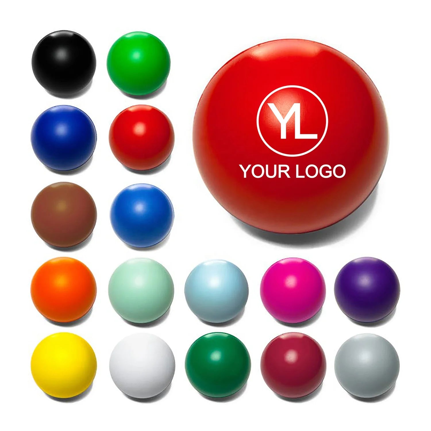 Custom Logo PU Foam Round Stress Reliever Handheld Soft Squeeze Ball for Employee Wellness Programs