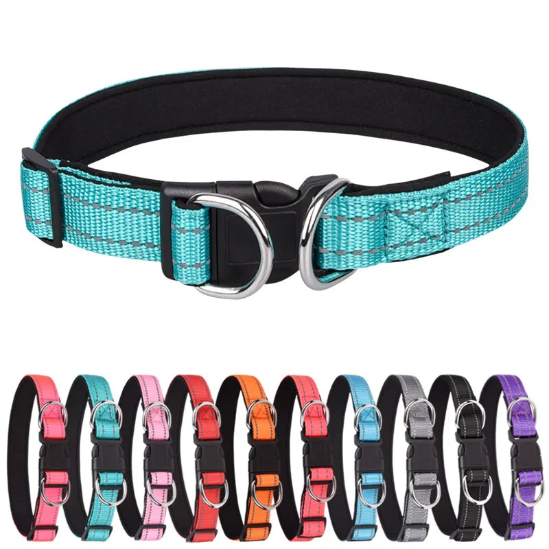 New Explosion-proof Impulse Pet Collar Reflective Double D Ring Dog Collar Medium and Large Dog Collar