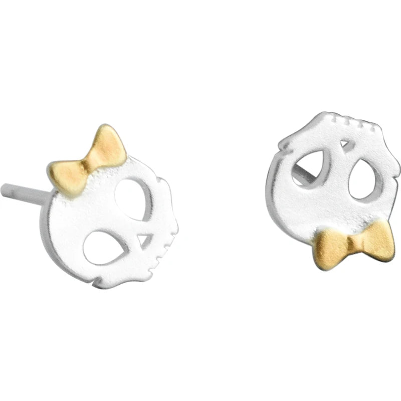 REETI 925 Sterling Silver Cute Skull Earrings for Women Hot Fashion Earring