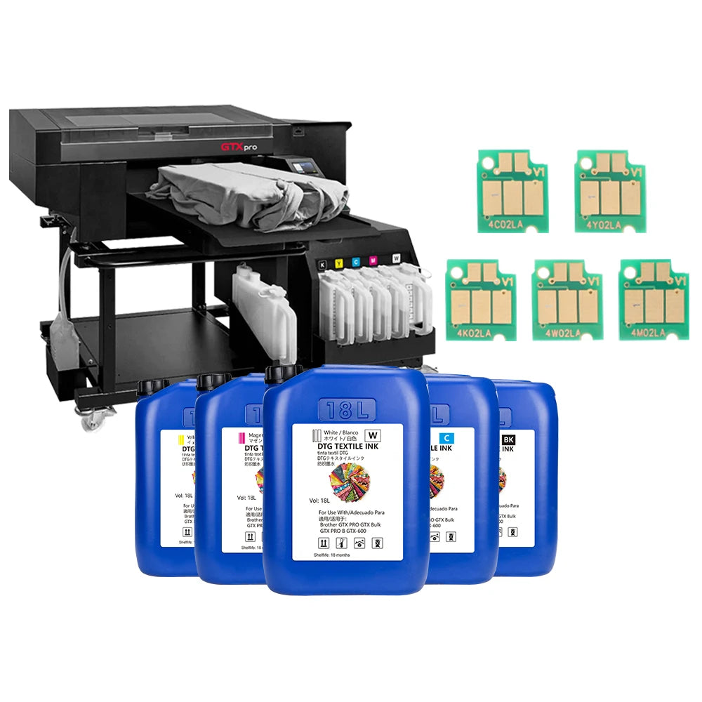 DTG 18L/pc C M Y K W Water Based Pigment Ink for Brother GTX Pro B Printer Ink