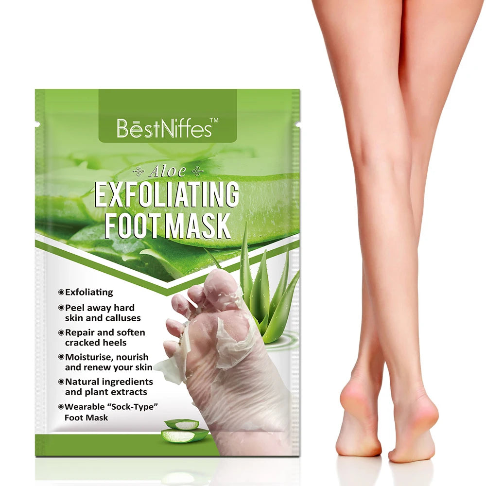 BESTNIFFES Wholesale Moisturizing Peeling Foot Mask Spa Pedicure Health Aloe Vera Exfoliating Foot Mask