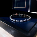 Classic 925 Sterling Silver 18K Gold Plated Bracelet Pear Cut Cz Cubic Zirconia Bracelets & Bangles Women