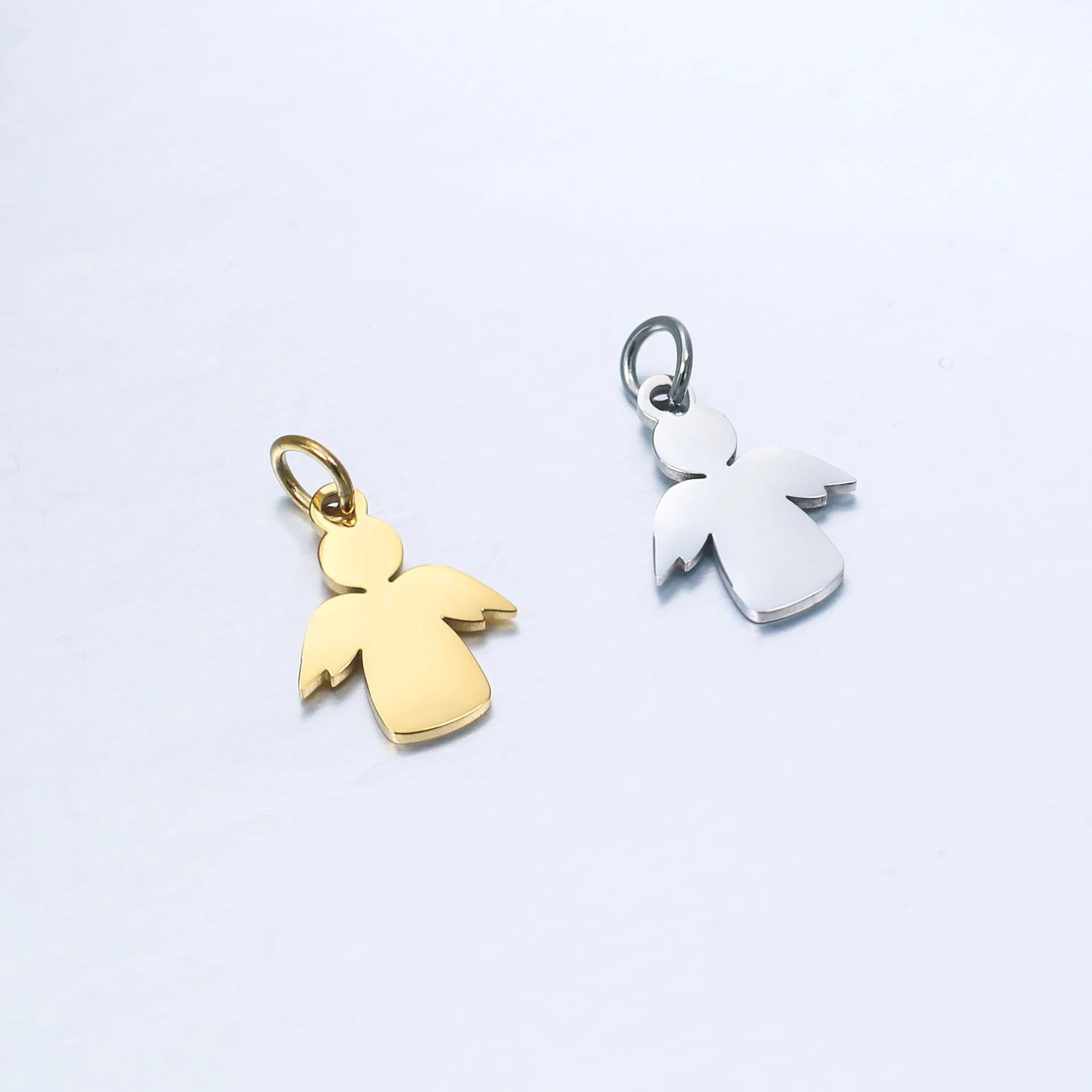 Small Stainless Steel Small Angel Pendant Charm DIY Waterproof Angel Charm for Necklace Bracelet