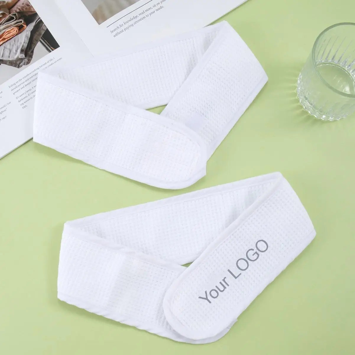 Customized Logo Solid Color Knitted Sports Yoga Hairbands and Spa Wash Face Head Wrap Training Bath Washcloths for Home Use