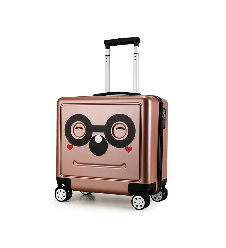 Factory Custom Cute Cartoon Pictures Hardshell Luggage Bags With 4 Wheels Kids Travel Suitcase