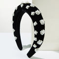 New Sponge Velvet Black Headband Pure Hand-sewn Pearl High Cranio-top Temperament Fashion Small Fragrant Wind Hair Accessories