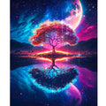 Adults DIY Painting by Numbers Kit Classic Fantasy Tree Scenery Picture with Starter Acrylic Paint for Home or Gift