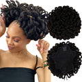 AliLeader Large Chignon Synthetic Hair Bun Pony Tail Hairpieces Dreadlocks Afro High Puff Drawstring Faux Locs Hair Bun