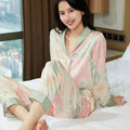 Sfy-y633 Factory Price Newest Senior Sense New Ice Silk Pajamas Female Sweet Long Sleeved Trousers Home Clothes