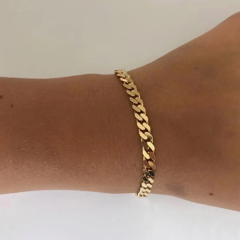 Stylish Stainless Steel 18k Gold Plated Chain Bracelet Design Jewelry Wholesale