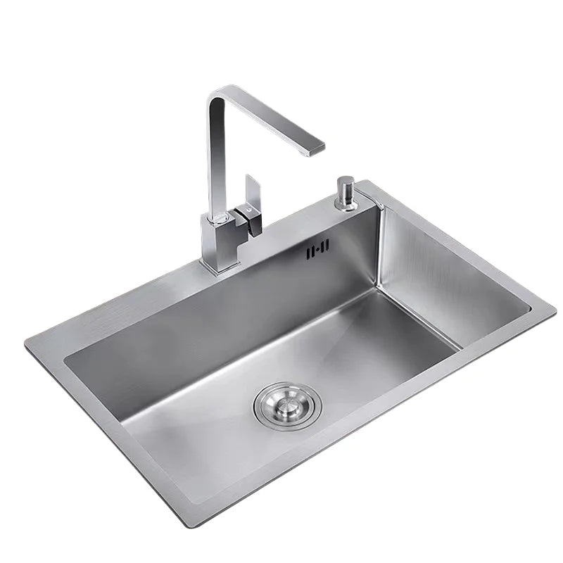 Hot Sale Deep Basin Nano Single Bowl Stainless Steel Brushed Handmade Kitchen Undermount Sink