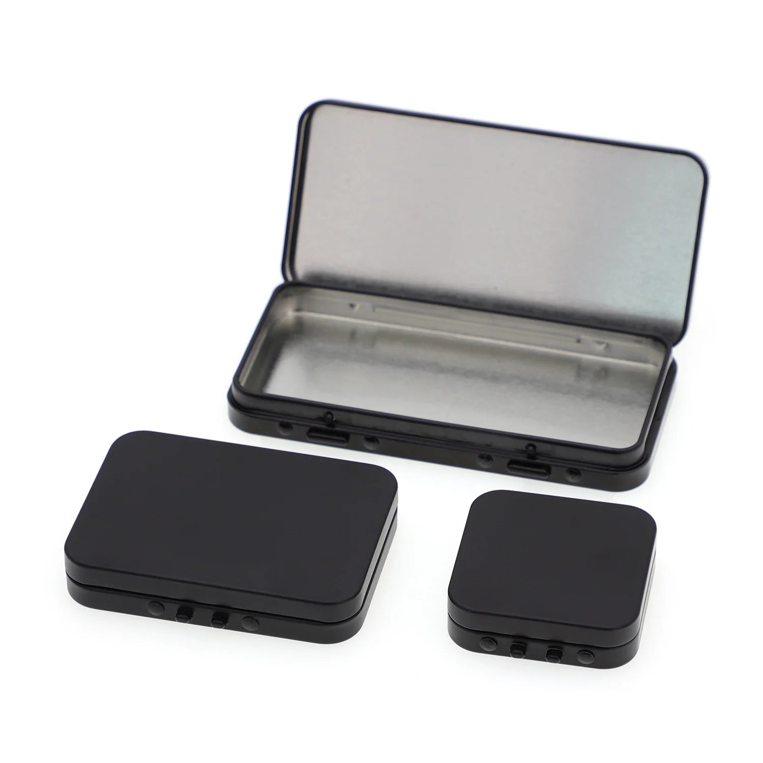 CR Tins Custom 100% Recyclable Child Resistant Hinged-lid Large Mini Metal Tin Storage Container Can Box Case Tin Hing Box