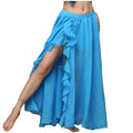 Women Fringe Skirt Belly Dancing Tribal Jupe Costume Sides Slit Skirt Flamenco Chiffon Skirt