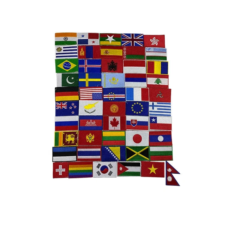 Hong Kong Flags Custom logo Good Quality Embroidery Patches Iron on for Clothing