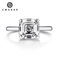 Engagement Jewelry 9*9mm CZ Cubic Zircon 925 Sterling Silver Wedding Asscher Cut Classic Solitaire Ring for Women