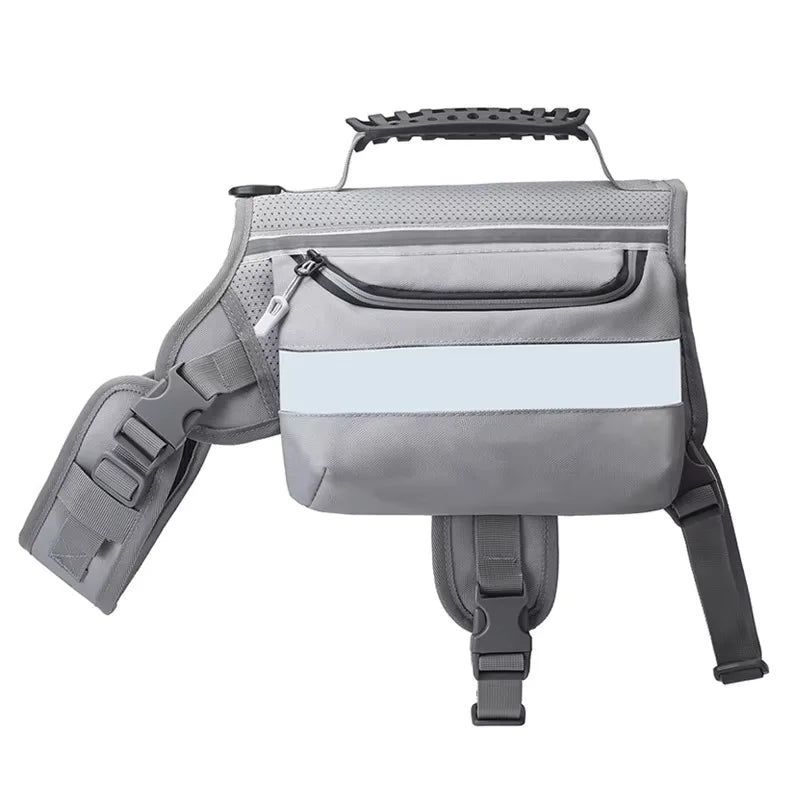 Adjustable Waterproof Dog Backpack Saddle Bag With Plastic Handle for Camping Hiking Dog Tactical Saddle Backpack Bag