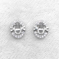 Sterling Silver 4*6mm Semi Mount Stud Earrings Empty Support Blank Claws Setting S925 Base Without Center Stone for DIY Inlay