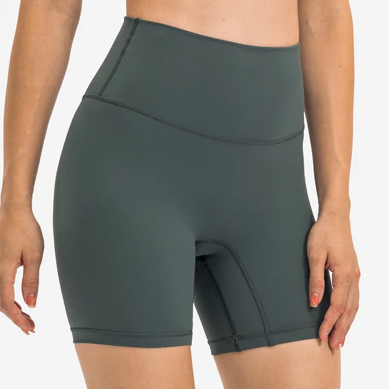 SHINBENE Custom Logo 6" High Waist No Front Seam Sports Athletic Workout Women Biker Shorts