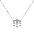 Dylam Dainty 2024 Valentine's Day Gift S925 Silver Rhodium 18K Gold Plated 5A Cubic Zirconia Eye Pendant Link Chain Necklaces