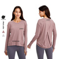 Xsunwing Equestrian Long Sleeve Seamless Fitness Wear Yoga Top Wear Women's Running Athletic Gym Workout Shirts With Thumb Holes