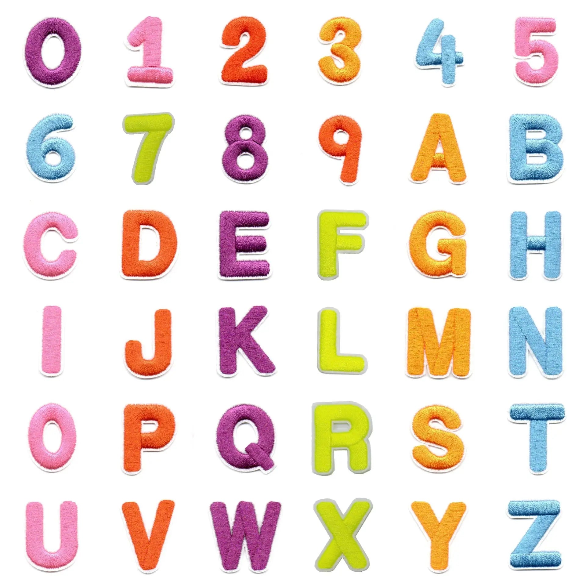Assorted Letters Numbers 3D Three-dimensional Embroidery Iron on Patches Letters Patches