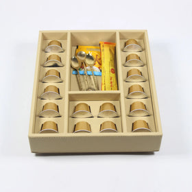 Hot Luxury PU Leather Coffee Pod Drawer Stand Type Organizer Holder/Capsule Boxes Easy Installation