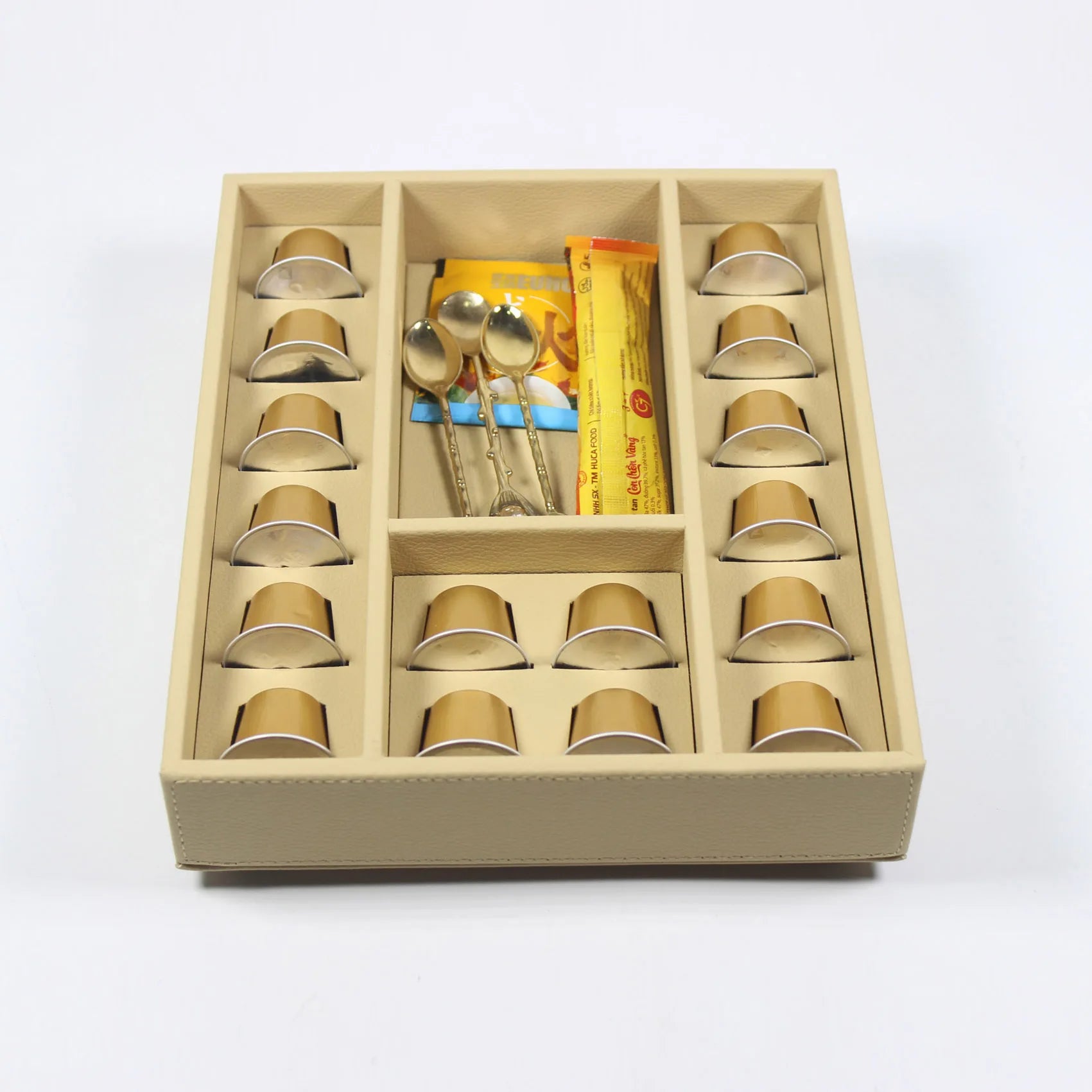 Hot Luxury PU Leather Coffee Pod Drawer Stand Type Organizer Holder/Capsule Boxes Easy Installation