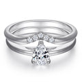 Anti Tarnish OEM ODM Bulk Order Minimalist Jewelry Wholesaler 925 Sterling Silver Pear Cut Rhodium Plated Cubic Zirconia Ring