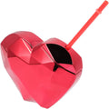 20 oz Plastic Cute Sparkly Glitter Cocktail Heart Shaped Tumbler Disco Ball Cup With Straw and Lid for Wedding and Events