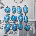 Wholesale Natural Crystals Healing Stone 925 Silver Larimar Pendant for FengShui Gifts