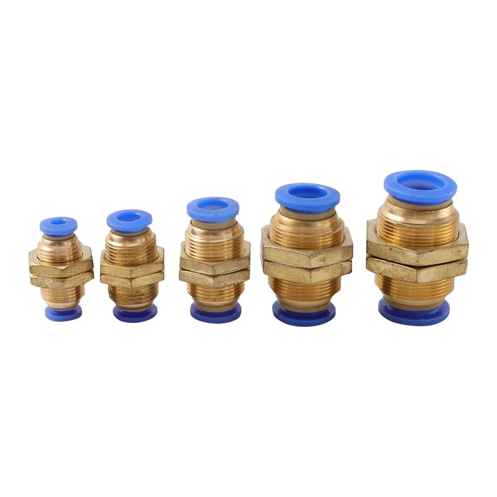 Pneumatic Fitting 4 6 8 10 12mm Straight Bulkhead Connector Pneumatic Pipe Air Fittings Quick Coupling