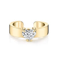 LOZRUNVE Dubai 24k Gold Jewelry Hip Hop Fashion Heart Shape Diamond CZ Love Ear Cuff Earring for Women